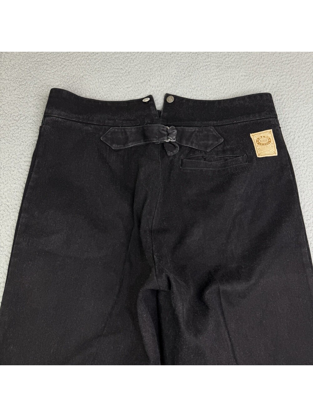 WAH Maker Frontier Clothing Cinch Back Jeans Mens 38 Black Denim Western 38x29